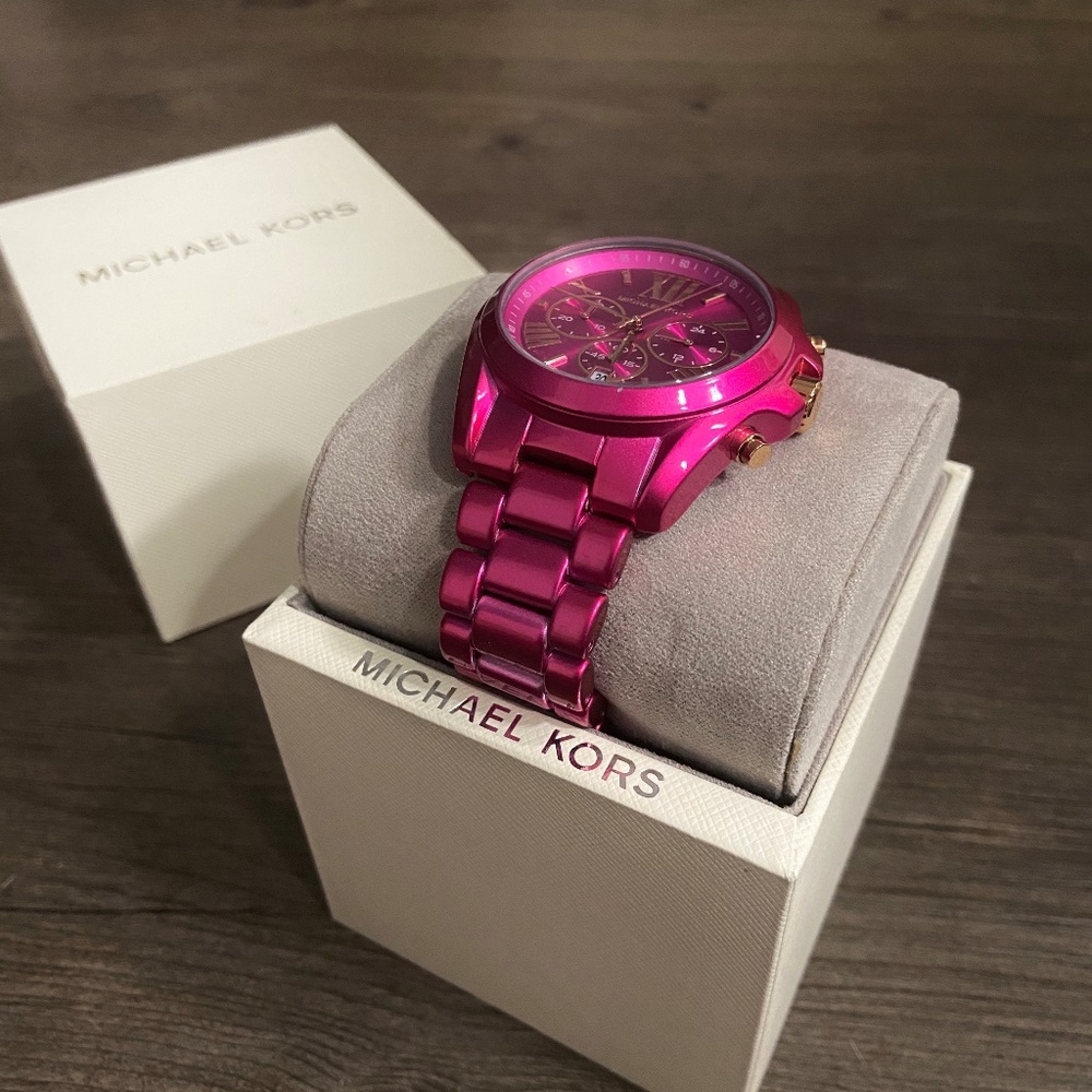 Michael Kors Ladies Ritz Pink Chronograph Watch - Picture 3 of 7